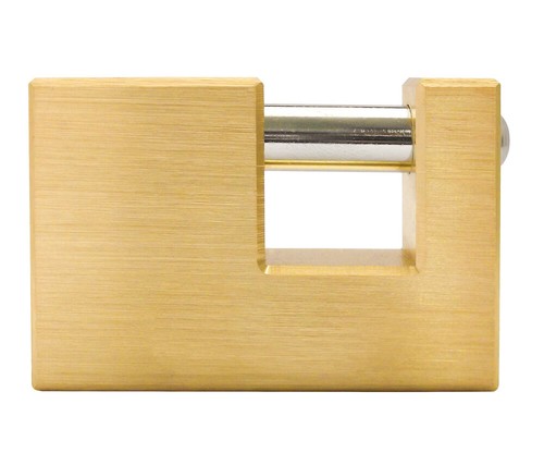Rectangular brass padlock - brass,