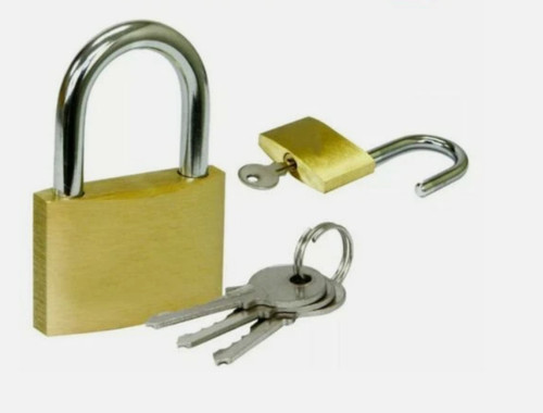 Brass padlock with 2 - padlock, mm