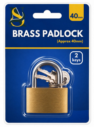 Brass padlock with keys small - brass,