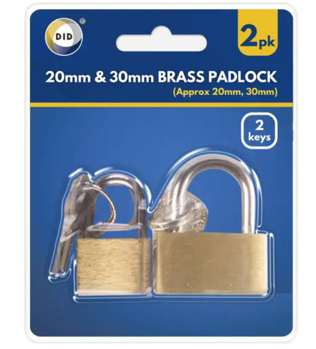 Brass padlocks with keys - with, mm