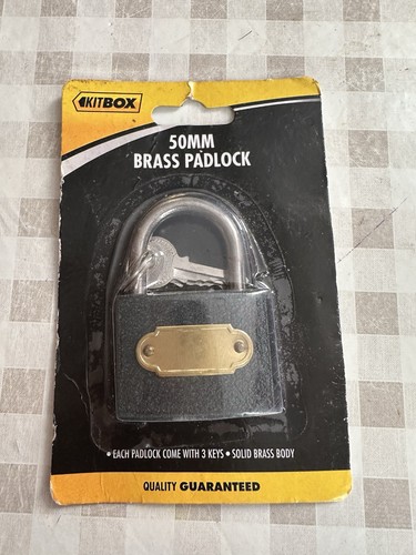 50mm brass padlock with two - brass,