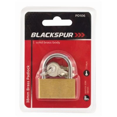 Solid brass padlock - solid, 38mm