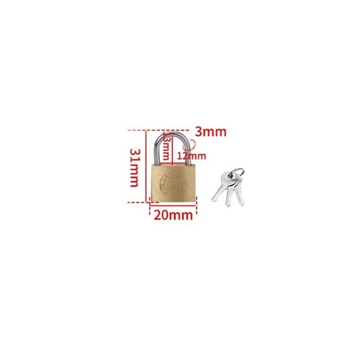 20mm small padlock brass - 20mm,