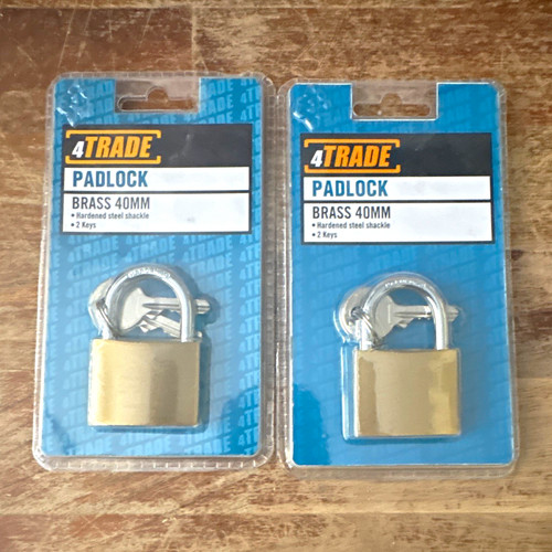 4trade brass 40mm padlocks - brass,
