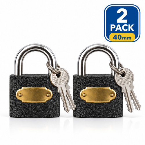 2pk padlock 40mm heavy - 2pk,