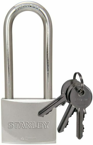 Stanley chrome plated padlock - stanley,