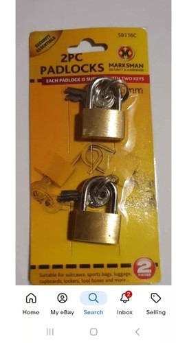 Brass padlock luggage - brass,