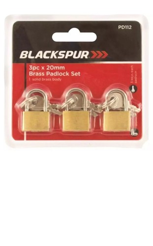 3pc 20mm solid - solid, padlock