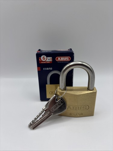 Abus 65ib 50mm brass padlock - brass,