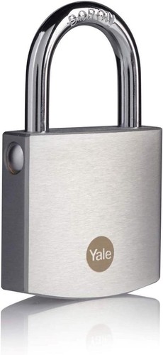 Yale brass padlock with chrome - with,