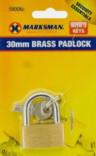 Brass padlock 20mm 25mm - brass,