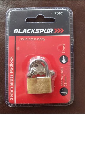 Blackspur 20mm brass - brass, padlock